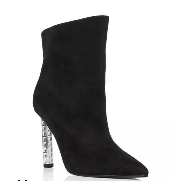 Aqua Perin Elegant Black Suede Ankle Boots sz 6 nwb - Picture 2 of 2